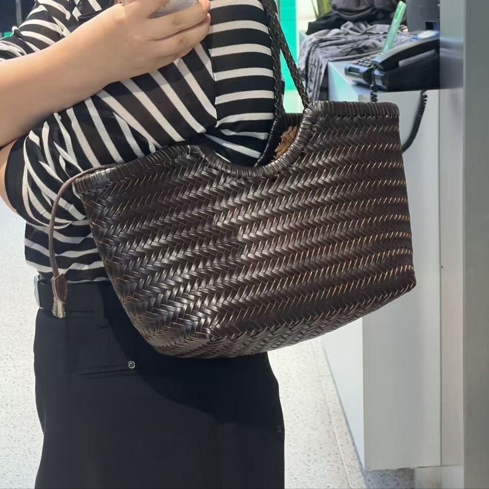 Nwt Split Leather Woven Bag - Picture 3 of 9